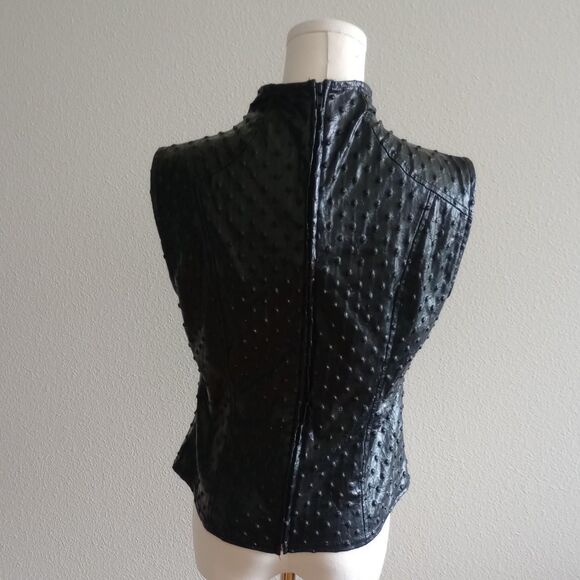 Y2K Lip Service Spiked Faux Leather Goth Top - Picture 2 of 6